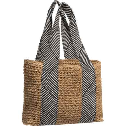 Urban Expressions Lorena Straw Tote Bag (For Women) in Black