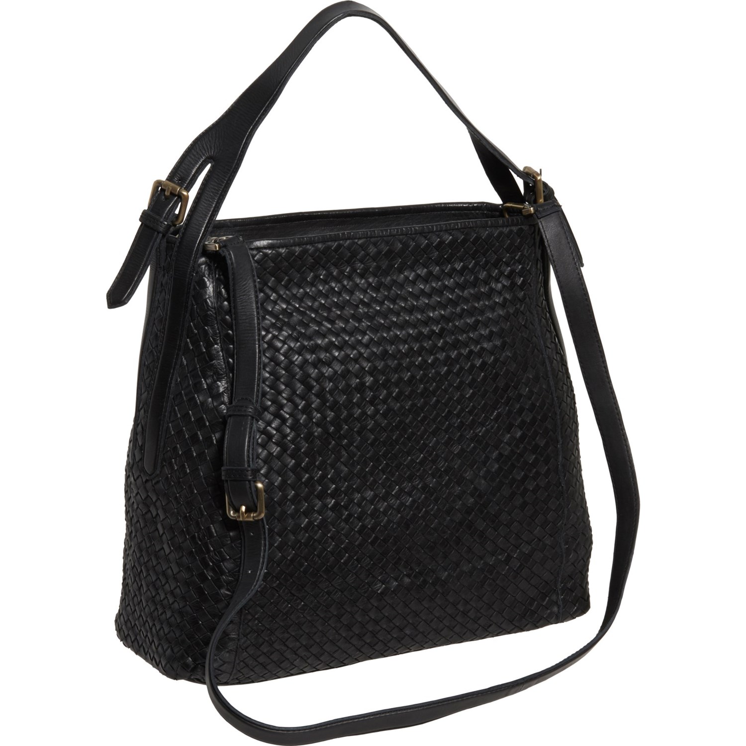 valentina woven leather tote