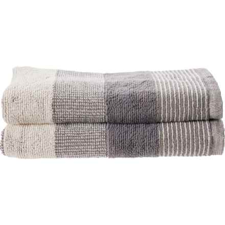 VAURNA Mingled Jacquard Hand Towels - 2-Pack, 16x28”, Charcoal in Charcoal