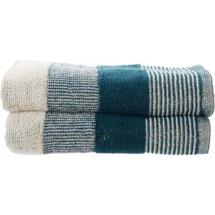 VAURNA Mingled Jacquard Hand Towels - 2-Pack, 16x28”, Teal in Teal