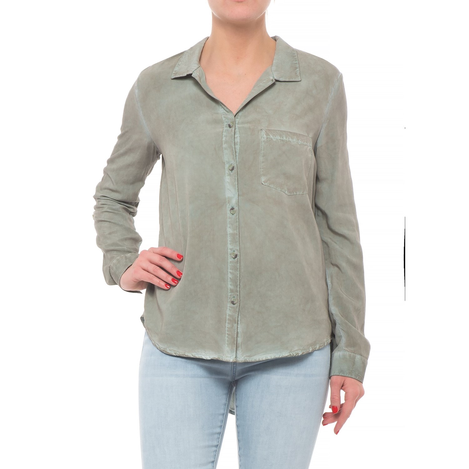 Velvet Heart Tab Sleeve Button Down Shirt (For Women) - Save 68%