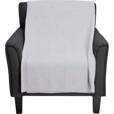Vera Wang Jacquard Chenille Plush Throw Blanket - 50x70” in French Grey