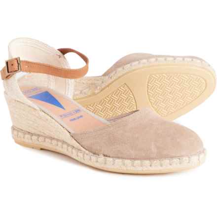 Verbenas Made in Spain Malena Closed-Toe Espadrille Wedge Sandals - Suede (For Women) in Piedra