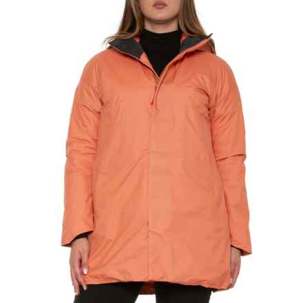 VIEV Long Gore-Tex® PrimaLoft® Hooded Jacket - Waterproof, Insulated in Sea Whip Coral