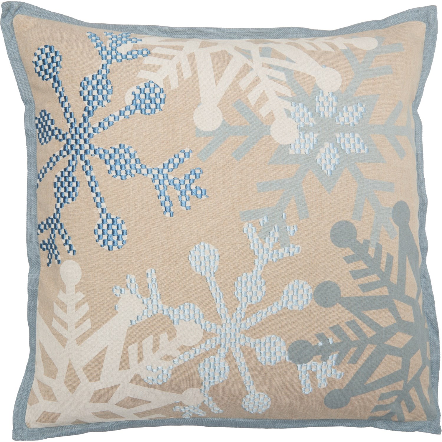 Villa By Classic Home Natural Snowflake Flurry Throw Pillow