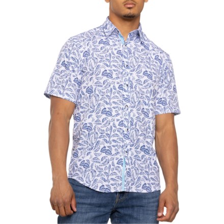 Vintage 1946 Printed Woven Shirt - Short Sleeve in Blue