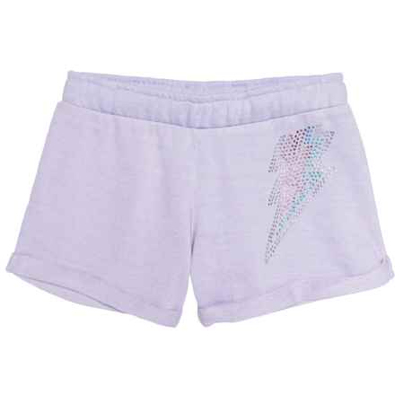 VINTAGE HAVANA Big Girls Lightening Bolt Studded Shorts in Lilac