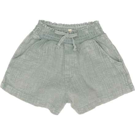 VINTAGE HAVANA Big Girls Washed Textured Shorts in Seamoss