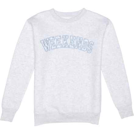 VINTAGE HAVANA Big Girls Weekends Crew Neck Sweatshirt in Ash Grey