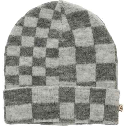 VINTAGE HAVANA Check Pattern Beanie in Grey