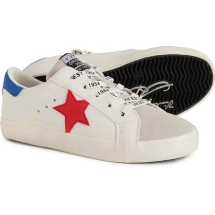 VINTAGE HAVANA Girls Valery Sneakers - Leather in White/Red/Cobalt Pop