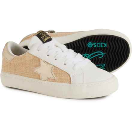 VINTAGE HAVANA Little Girls Gail Sneakers in White/Basket Weave