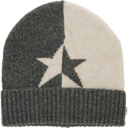 VINTAGE HAVANA Star Pattern Beanie in Charcoal