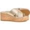 Vionic Dawn Wedge Slide Sandals - Leather (For Women) in Gold