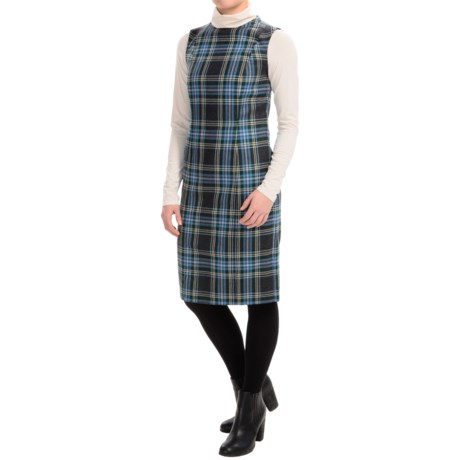 Virgin Wool Lined Plaid Jumper (For Women) - Save 82%