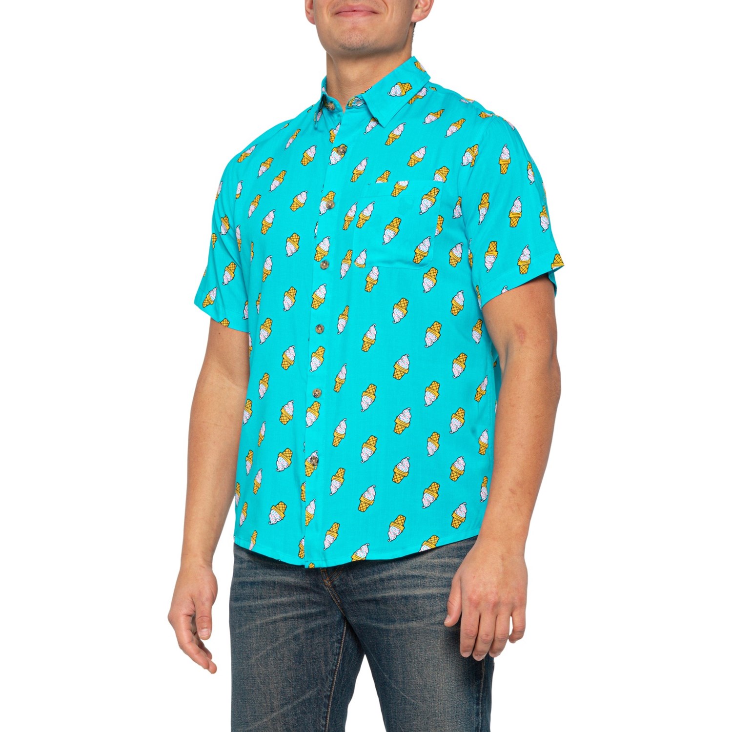 Visitor Ice Cream Cone Print Shirt (For Men) - Save 48%