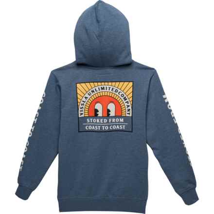 Vissla Big Boys Coastal Eco Hoodie in Harbor Blue Heather
