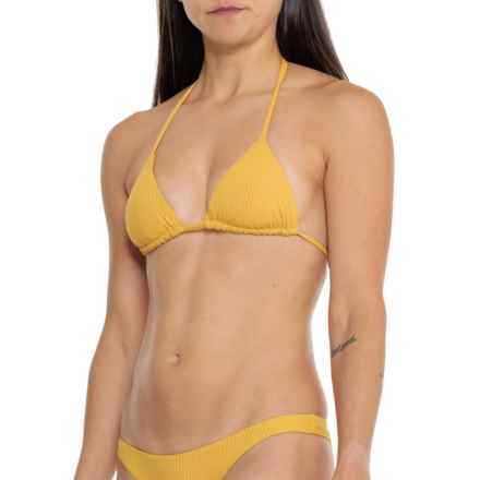 VITAMIN A Gia Ribbed Triangle Bikini Top in Honeycomb
