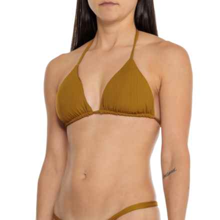 VITAMIN A Upcycled Gia Wrap Bikini Top in Matcha
