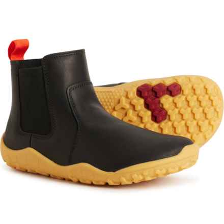 VivoBarefoot Boys Fulham III Chelsea Boots - Leather in Obsidian