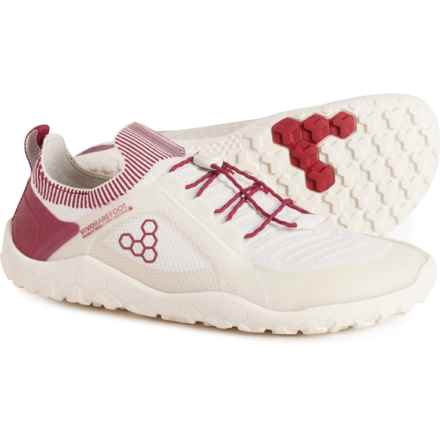 VivoBarefoot Primus Trail Knit FG Trail Running Shoes (For Women) in Limestone/Red Rumba