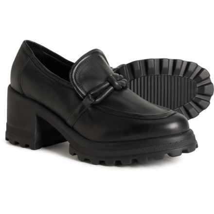 VOILE BLANCHE Carine Heeled Loafers - Nappa Leather (For Women) in Black