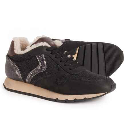 VOILE BLANCHE Julia Fur Sneakers - Suede (For Women) in Black