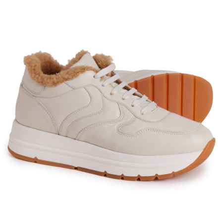 VOILE BLANCHE Maran Fur Sneakers - Leather (For Women) in Grey