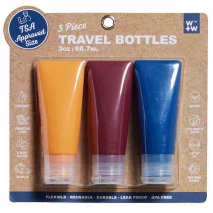 W+W Flip Top Travel Bottles - 3-Pack in Orange/Red/Blue