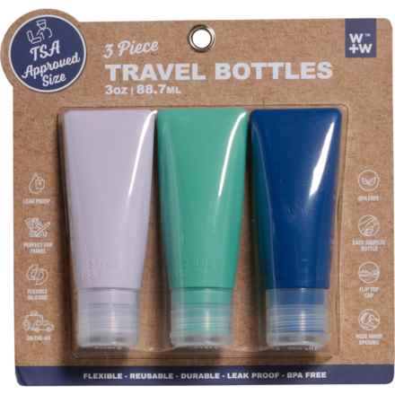 W+W Flip Top Travel Bottles - 3-Piece, 3 oz. in Llh/Bw/Azr