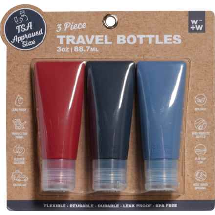 W+W Square-Top Travel Bottles - 3-Pack, 3 oz. in Bdx/Ste/Oms