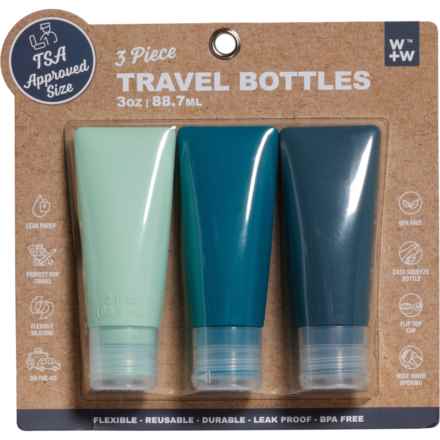 W+W Square-Top Travel Bottles - 3-Pack, 3 oz. in Gbz/Dlg/Occ
