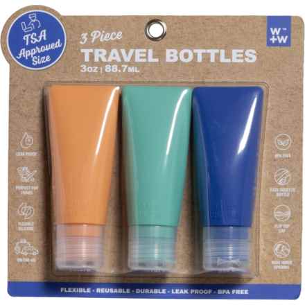 W+W Travel Bottles - 3-Pack, 3 oz. in Orange/Teal/Blue