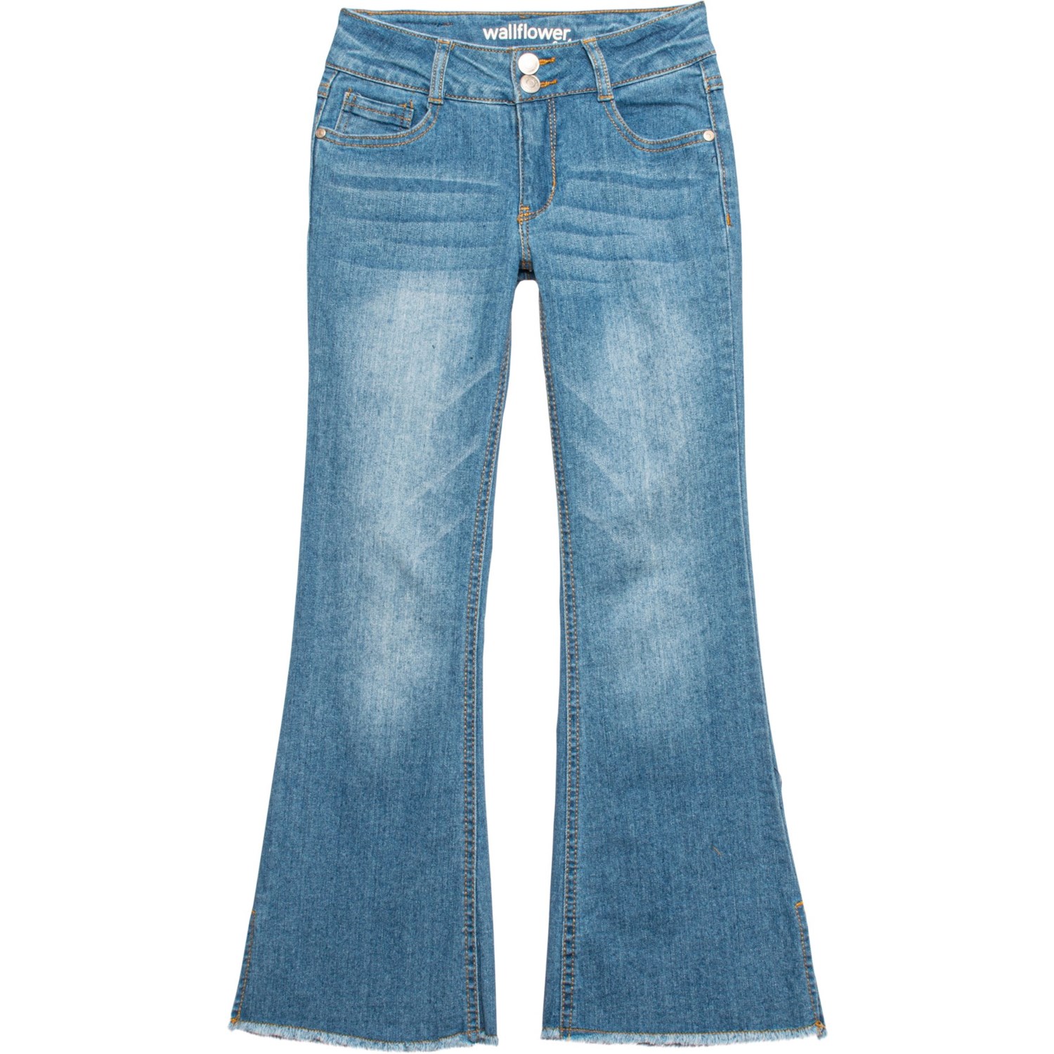 WallFlower Big Girls The Hailey Double-Button Jeans - Flared Leg - Save 40%