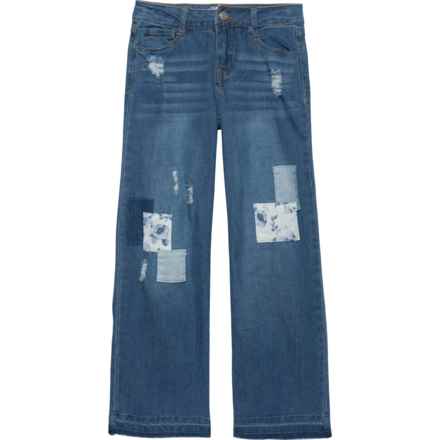 WallFlower Big Girls Woven Patch Jeans - Wide Leg in Denim
