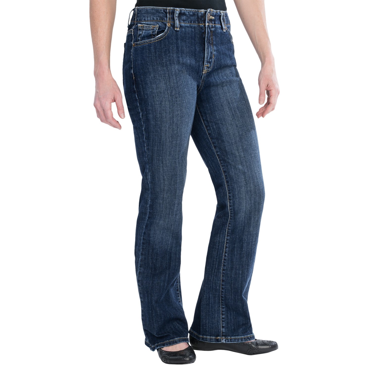 Washed Denim Bootcut Jeans - Classic Fit (For Plus Size Women) - Save 67%