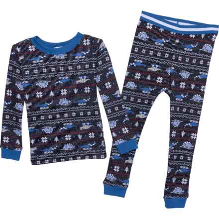Watson's Infant and Toddler Boys Soft and Cozy Base Layer Set - Long Sleeve in Dino Fairisle Print