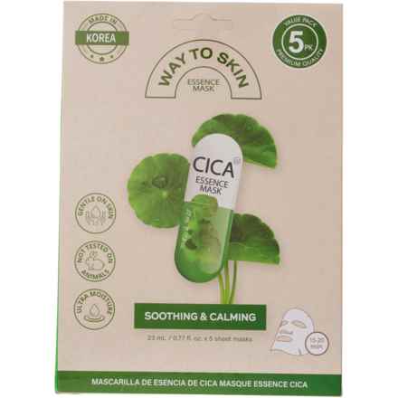 Way to Skin Relaxing and Skin Calming Cica Essence Face Mask - 5-Pack in Multi