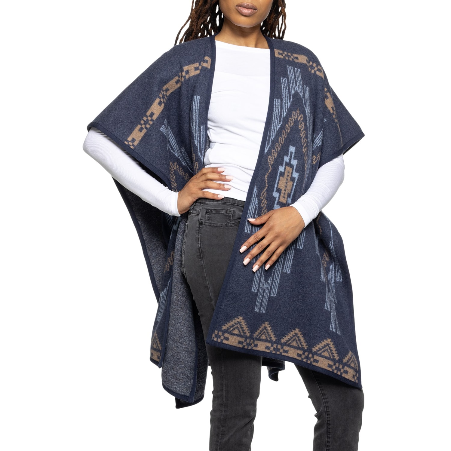 WE NORWEGIANS Pioneer Poncho - Merino Wool - Save 58%