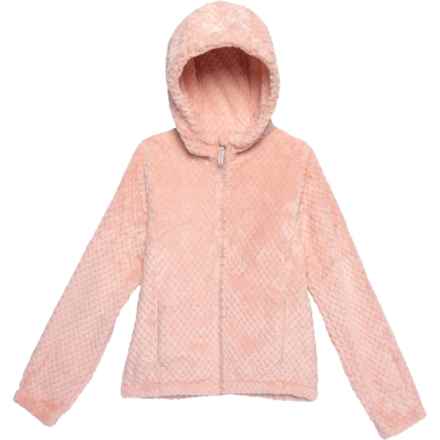 WEATHERCLUB Big Girls Dimple Fleece Jacket - Full Zip in Pink