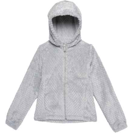 WEATHERCLUB Big Girls Dimple Fleece Jacket - Full Zip in Silver