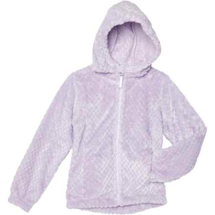 WEATHERCLUB Little Girls Dimple Fleece Jacket - Full Zip in Purple