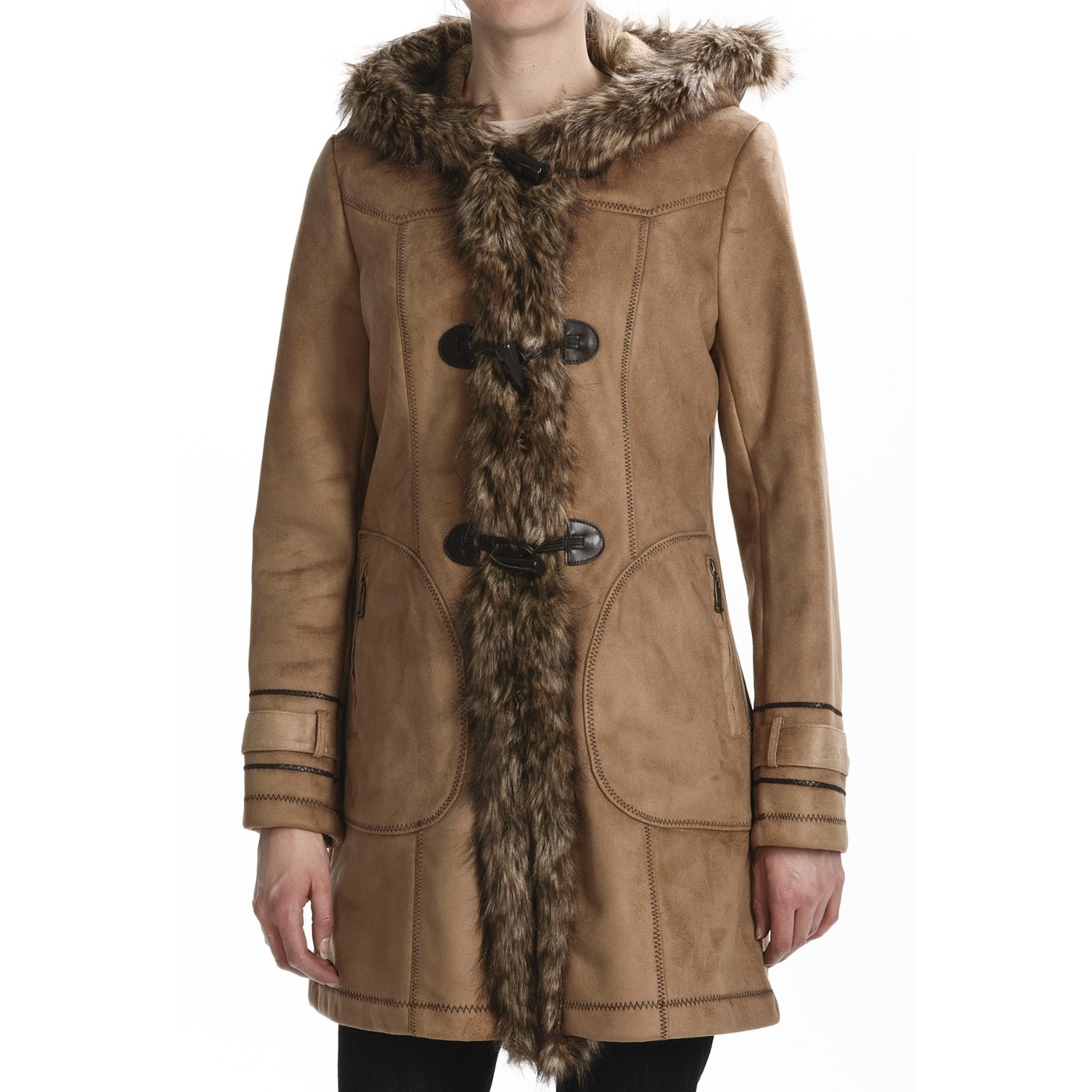 Weatherproof Faux Shearling Toggle Coat (For Women) in Honey 