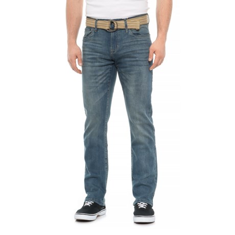 Weatherproof Vintage Belted Slim Straight Fit Jeans (For Men) - Save 50%