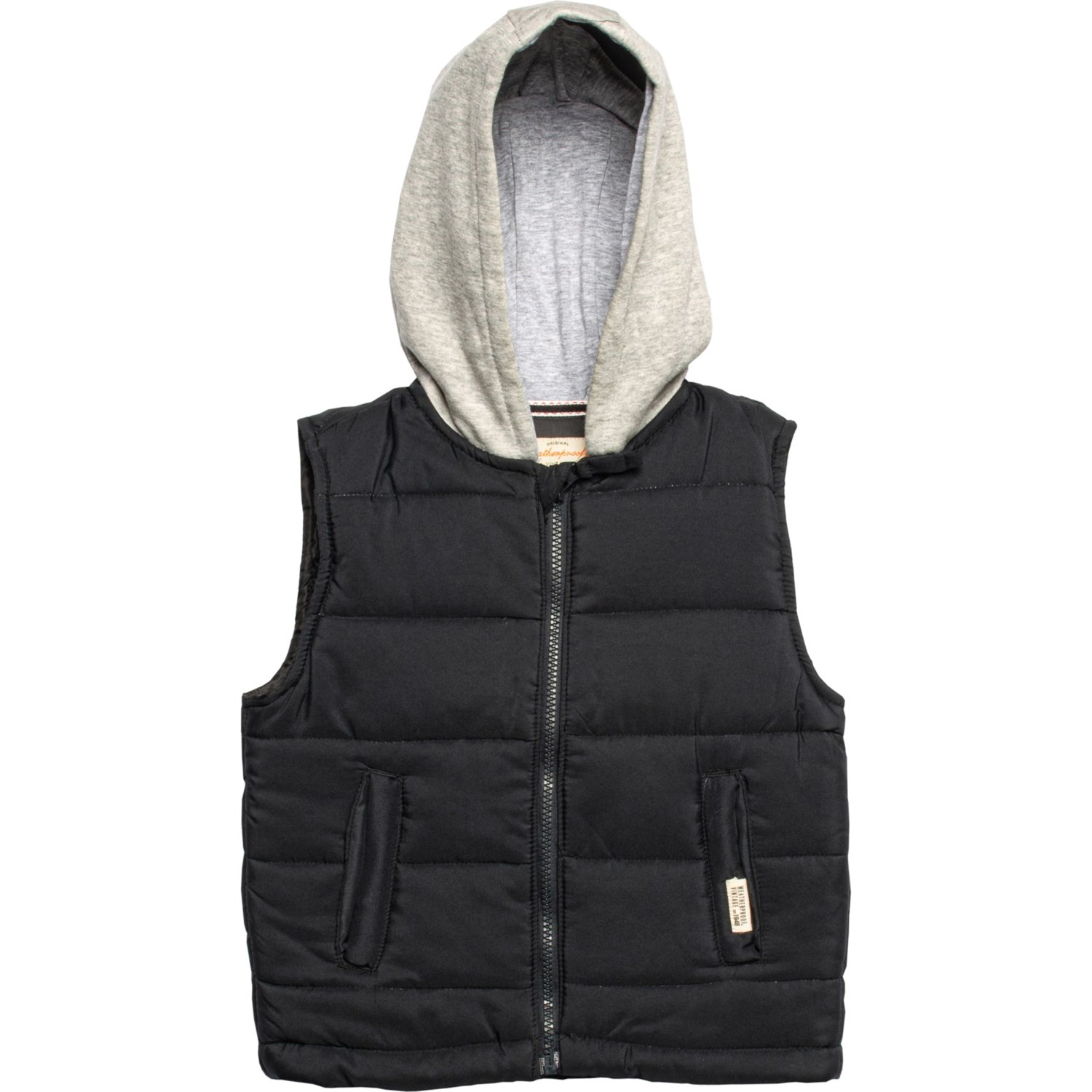 Weatherproof Vintage Big Boys Bubble Vest with Fleece Hood - Full Zip ...