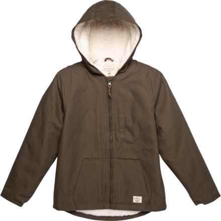 Weatherproof Vintage Big Boys Canvas Sherpa-Lined Jacket - Insulated in Olive