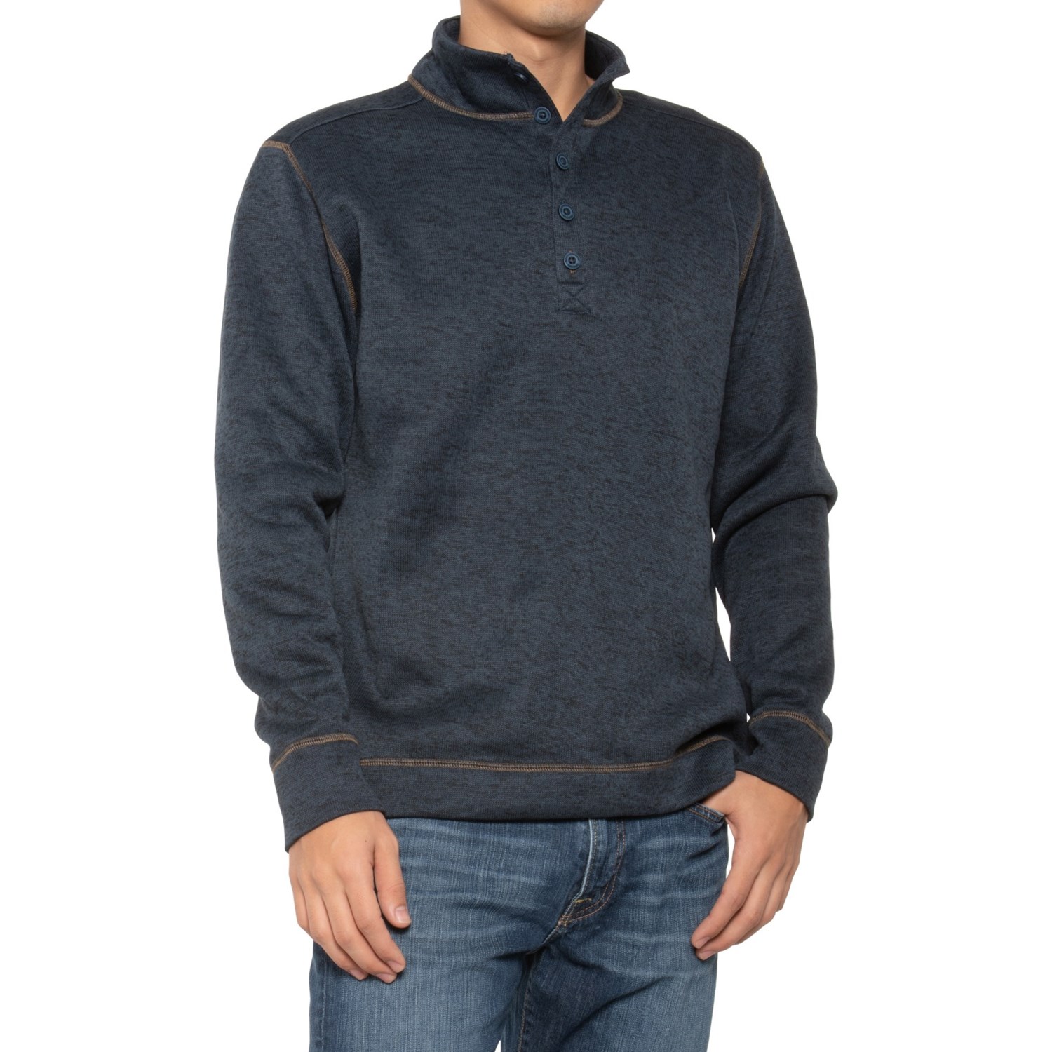 Weatherproof Vintage Button Mock Neck Sweater (For Men) - Save 62%