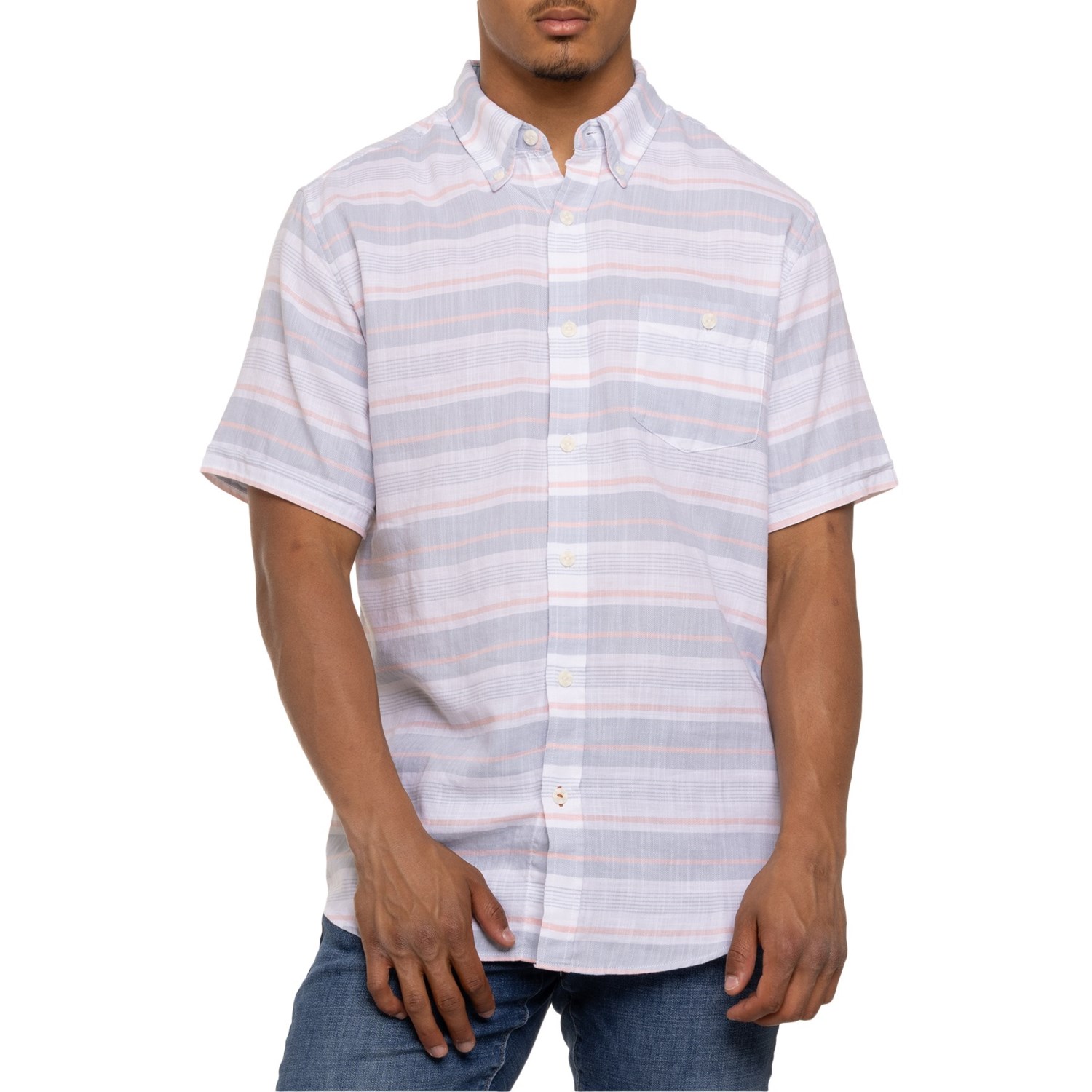 福袋・半額ポスター - クリーニング屋さん専用の通 Stripe Twill Country Vintage Weatherproof Shirt Short - トップス