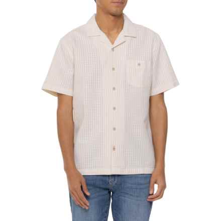 Weatherproof Vintage Dobby Texture Woven Button-Down Shirt - Short Sleeve in Bleached Sand