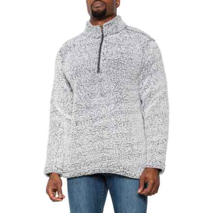 Weatherproof Vintage Frosted Sherpa Fleece Shirt - Zip Neck, Long Sleeve in Charcoal